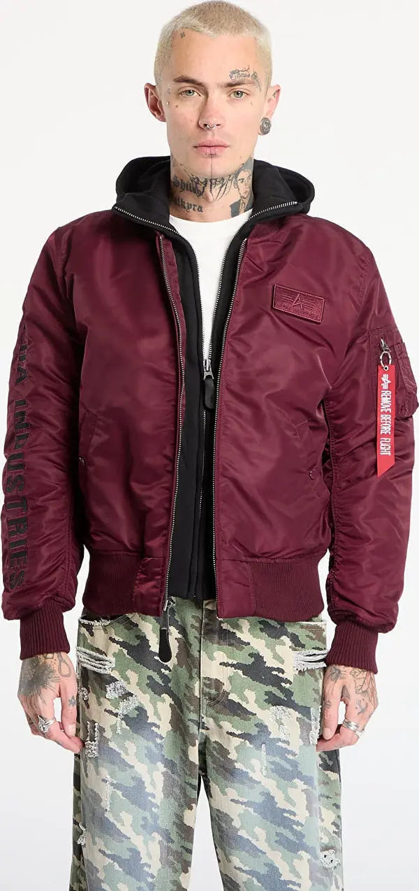 Alpha Industries Jakna Alpha Industries MA-1 D-Tec Sleeve Embroidery Dark Cherry M