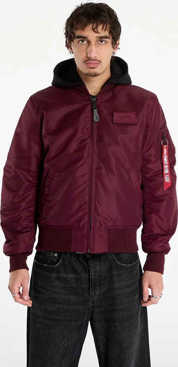 Alpha Industries Jakna Alpha Industries MA-1 Zip Hood Backprint Dark Cherry XL