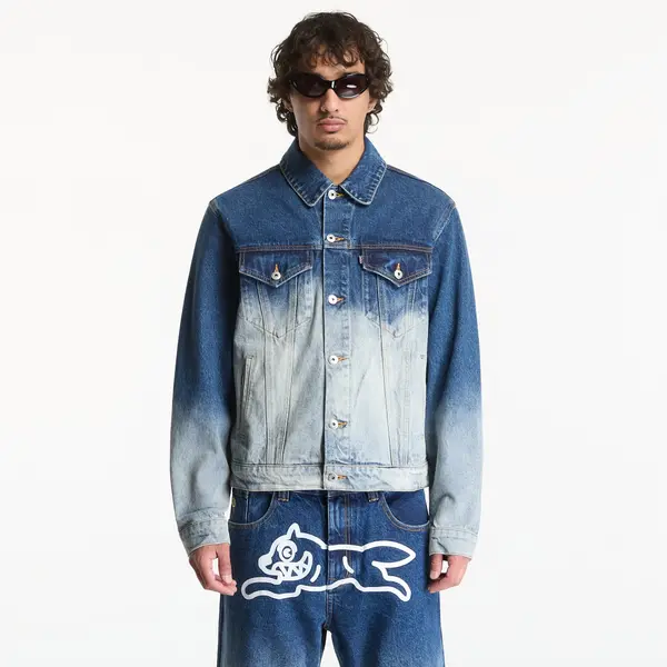 Billionaire Boys Club Icecream Jakna Billionaire Boys Club Icecream Fade Out Running Dog Denim Trucker Jacket Mid Wash Blue XL