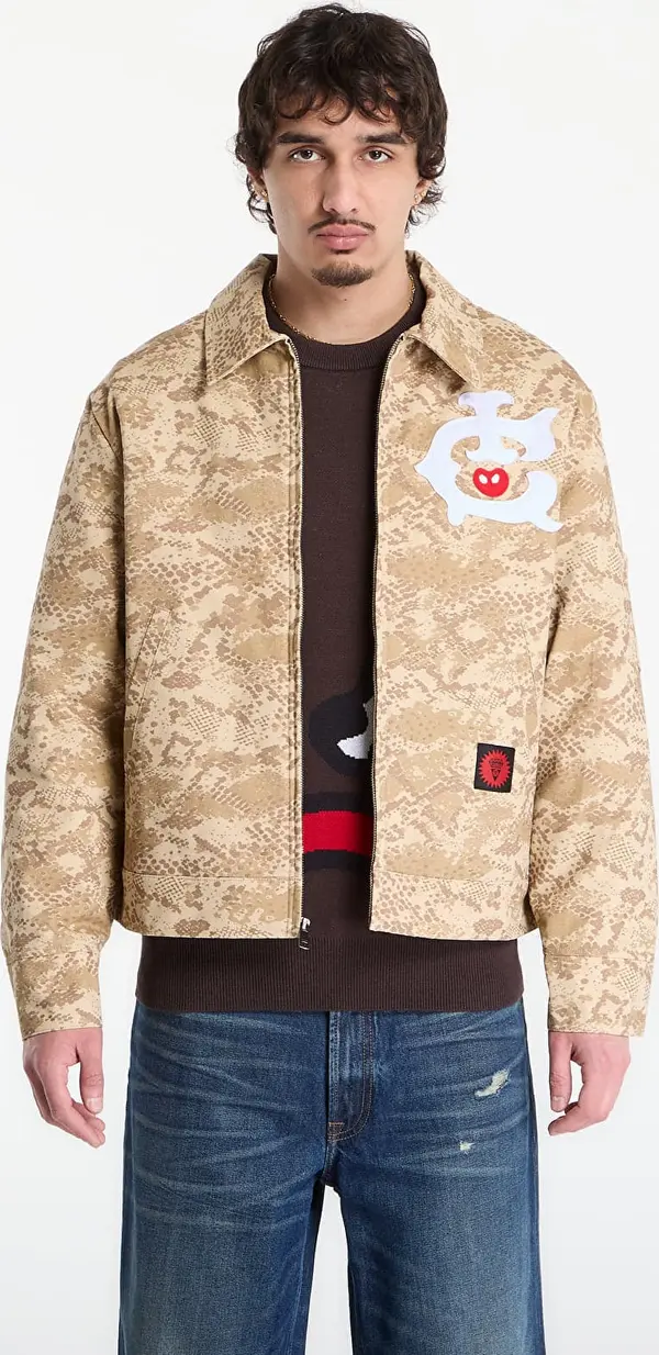 Billionaire Boys Club Icecream Jakna Billionaire Boys Club Icecream Snakeskin Quilted Work Jacket Light Brown L
