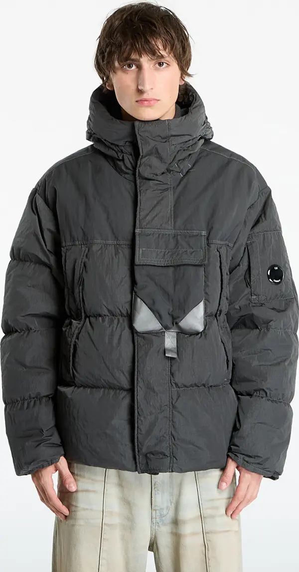 C.P. Company Jakna C.P. Company Eco-Chrome R Mixed Hooded Down Jacket Dark Shadow Grey L