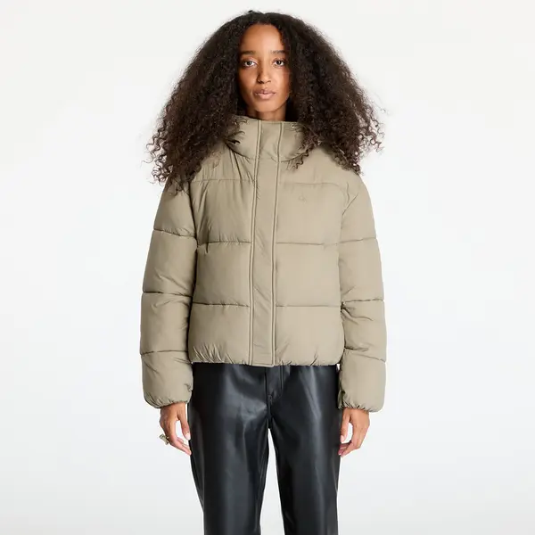 Calvin Klein Jakna Calvin Klein Jeans Logo Short Hooded Puffer Jacket Gray S