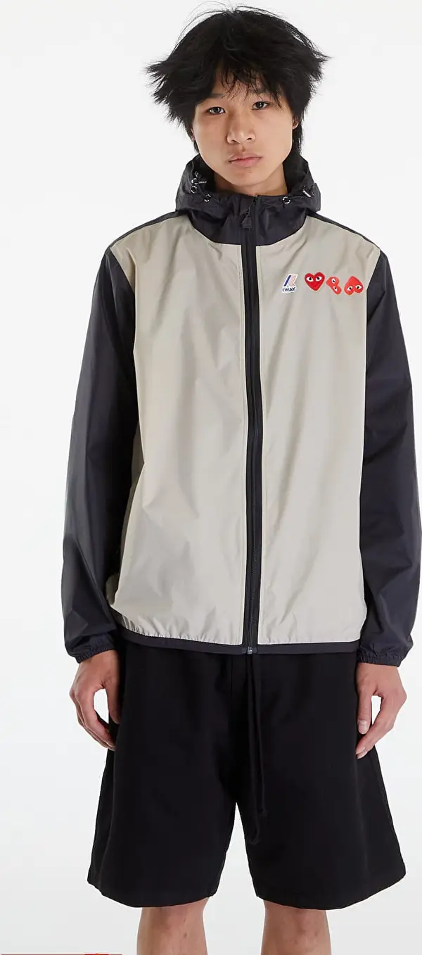 Comme des Garçons PLAY Jakna Comme des Garçons PLAY x K-Way Claude Contrast Jacket UNISEX Beige Grey/ Black L