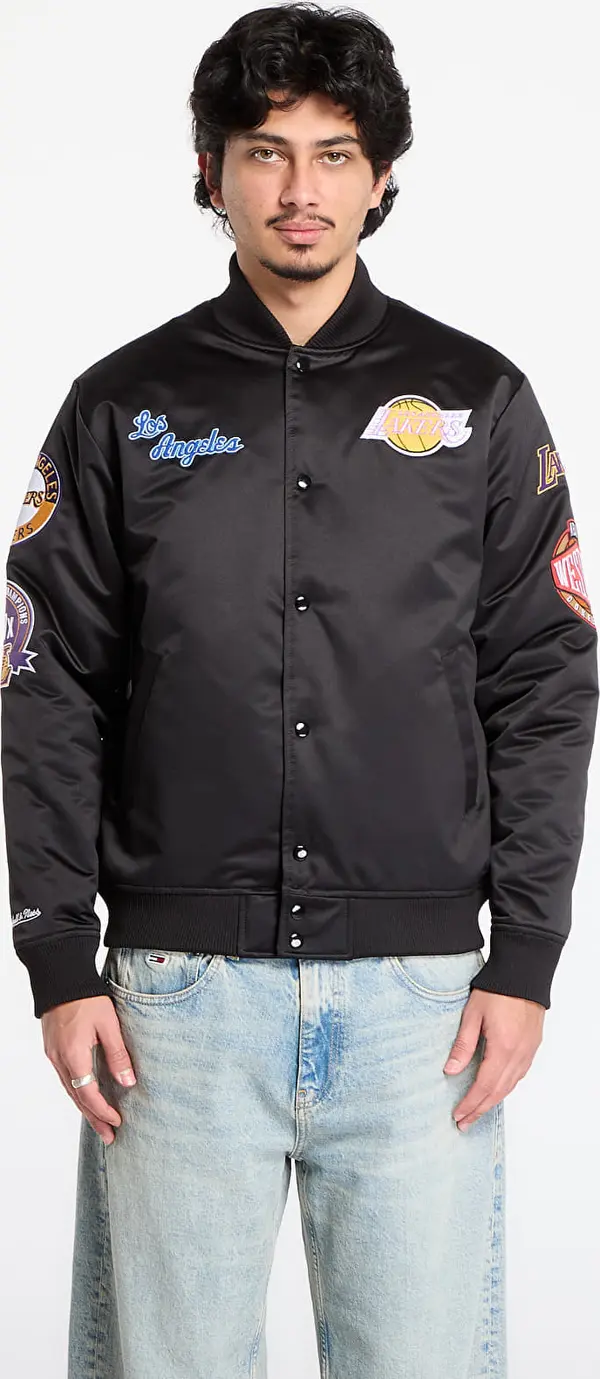 Mitchell & Ness Jakna Mitchell & Ness NBA Blackout Heavyweight Satin Jacket Los Angeles Lakers Black M