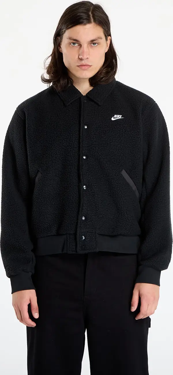 Nike Jakna Nike Sportswear Club Men's High-Pile Fleece Coaches Jacket Black/ White S