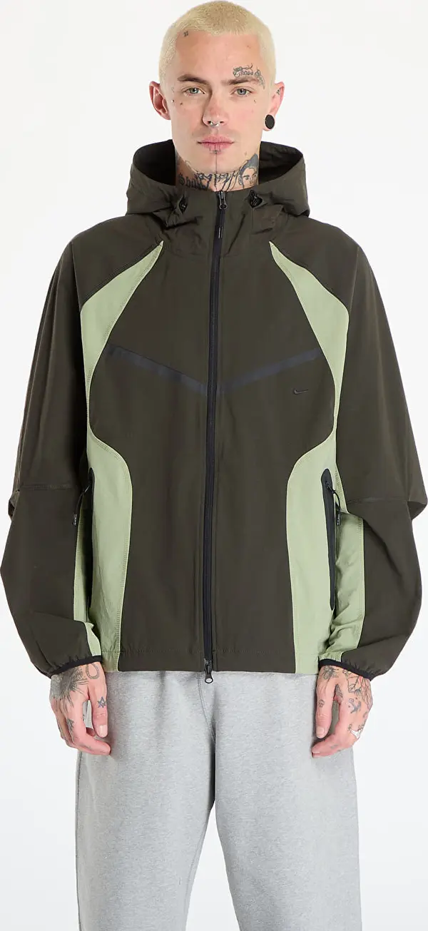 Nike Jakna Nike Tech Men's Dri-FIT Woven Color-Block Windrunner Loose Jacket Sequoia/ Oil Green/ Black M