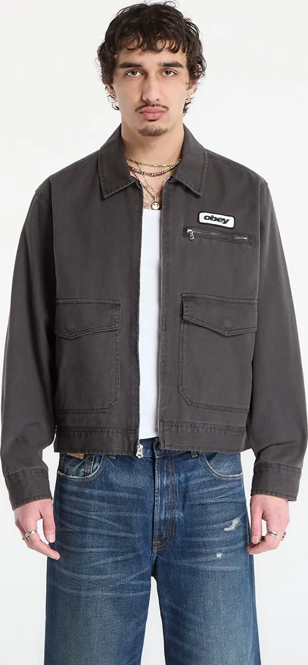 OBEY Clothing Jakna OBEY Walter Work Jacket Black Faded Wash L