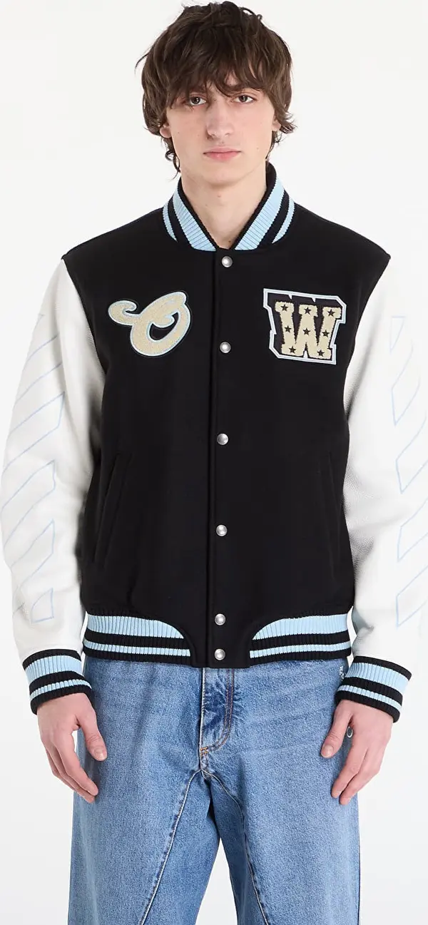 Off-White Jakna Off-White Star Logo Lea Wool Varsity Jacket Black M