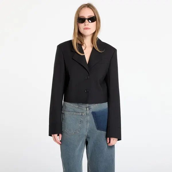 Off-White Jakna Off-White Wo Gab Big Bookish Crop Jacket Black/ Electric Blue XS