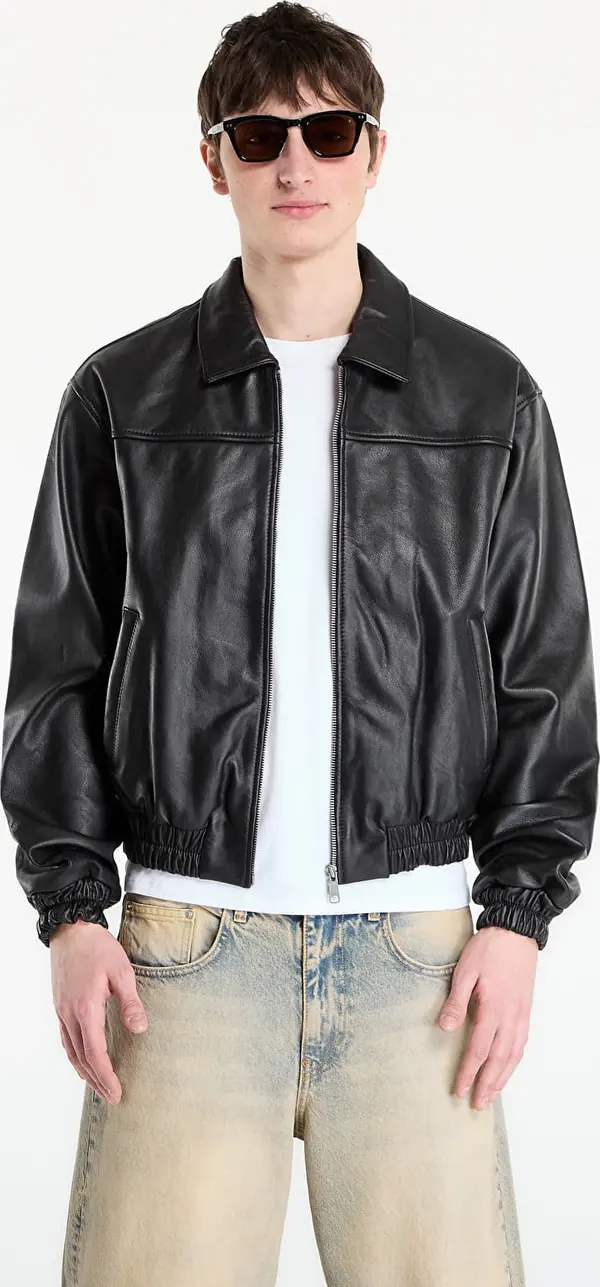 Patta Jakna Patta Leather Bomber Jacket UNISEX Black L