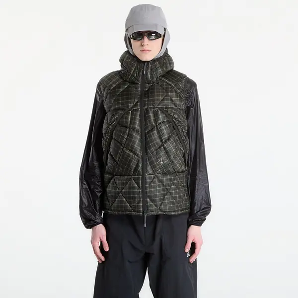 ROA Jakna ROA Nuna 600 Fill Power Printed Check Hooded Down Vest Anthracite M