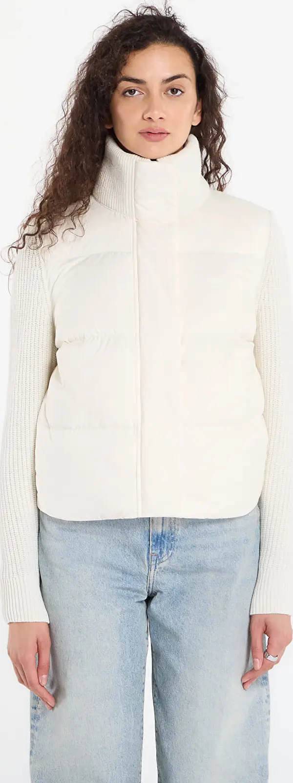 Tommy Hilfiger Jakna Tommy Hilfiger Modern Down Knit Mix Reg Jacket Ivory Silk M