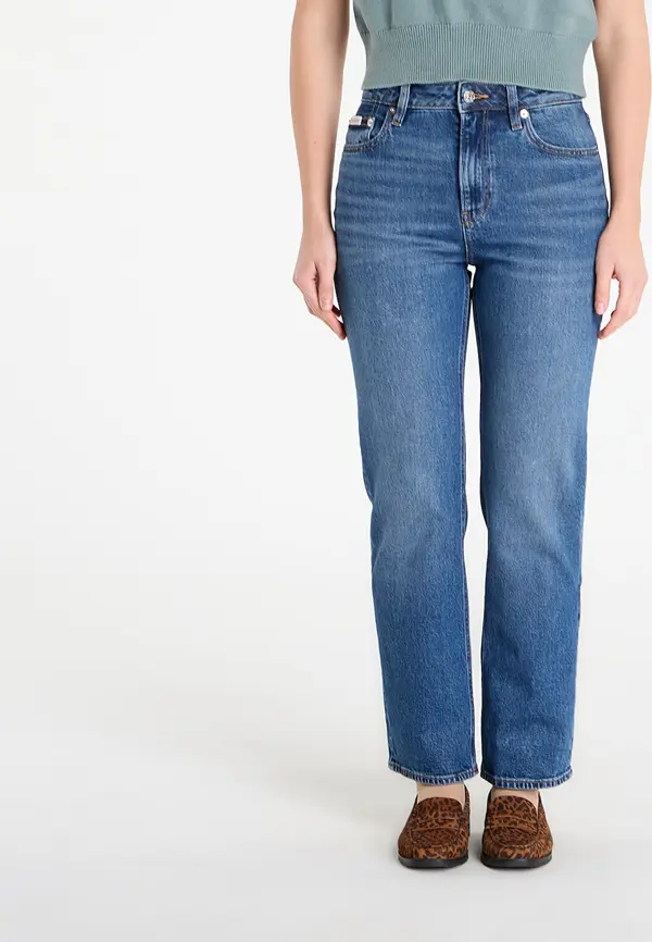 Calvin Klein Jeans Calvin Klein Jeans High Rise Straight Short Jeans Blue 24