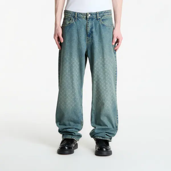 Daily Paper Jeans Daily Paper Faded Monogram Amba Jeans V2 Bleached Denim Blue M