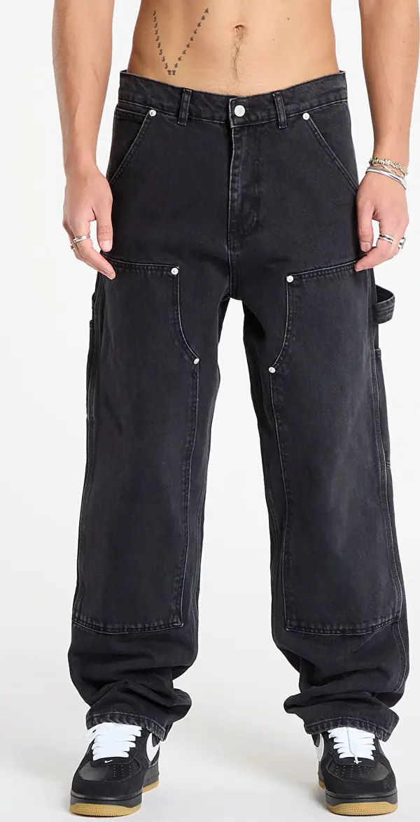 Patta Jeans Patta Double Knee Cartoon Denim Pants Black Denim 28