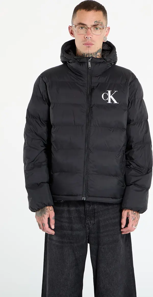 Calvin Klein Jopica Calvin Klein Jeans Ls Nylon Monogram Pu Jacket Black XL