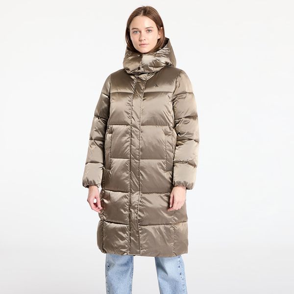 Calvin Klein Jopica Calvin Klein Jeans Shiny Satin Puffer Coat Brindle L