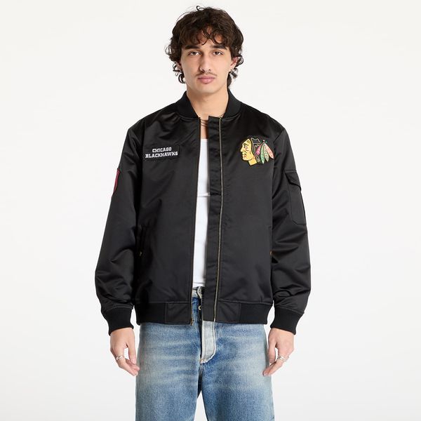 Mitchell & Ness Jopica Mitchell & Ness NHL Team Leader Satin Current Logo Blackhawks Bomber Black M