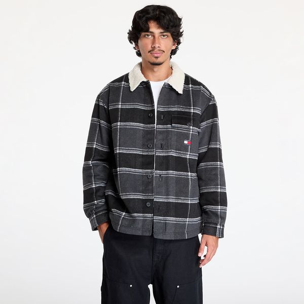 Tommy Hilfiger Jopica Tommy Jeans Check Sherpa Overshirt Black Check L