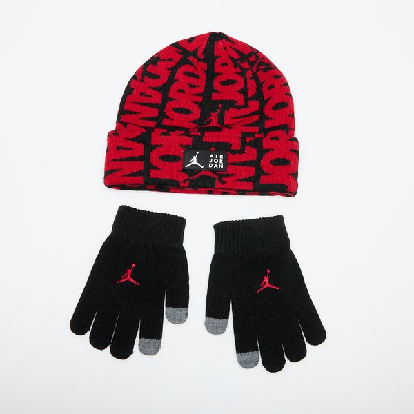 Jordan Jordan Aj Aop Beanie Set Black/ Gym Red Universal