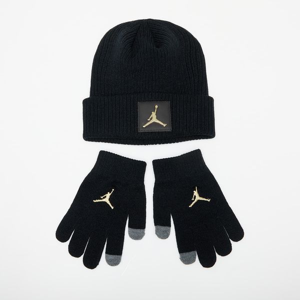 Jordan Jordan Metal Jumpman Patch Beanie Set Black/Gold Universal