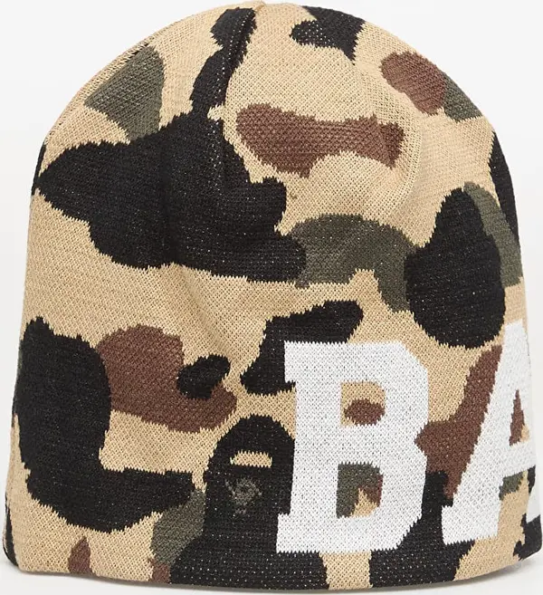 A BATHING APE Kapa A BATHING APE 1St Camo Knit Cap Yellow Universal