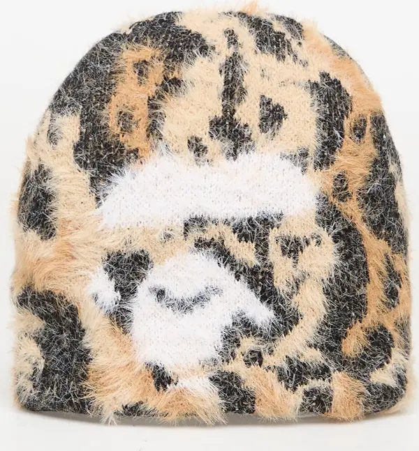 A BATHING APE Kapa A BATHING APE Wild Leopard Pattern Ape Face Knit Cap Beige Universal