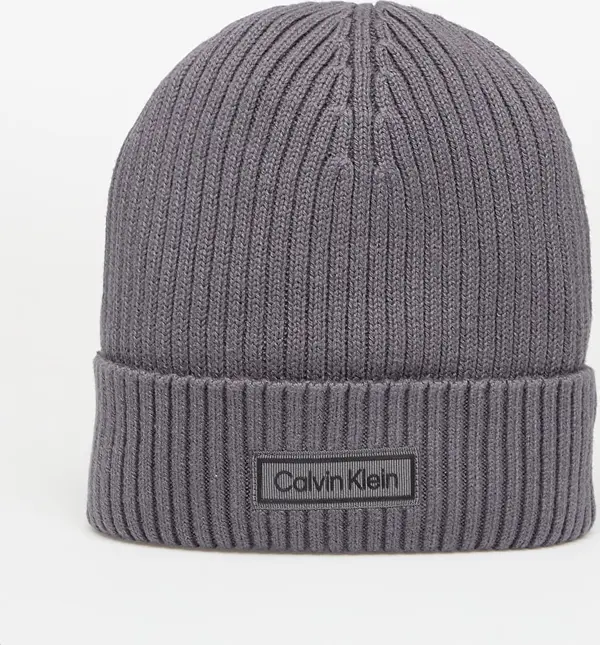 Calvin Klein Kapa Calvin Klein Patch Chunky Rib Cot Hat Grey Universal