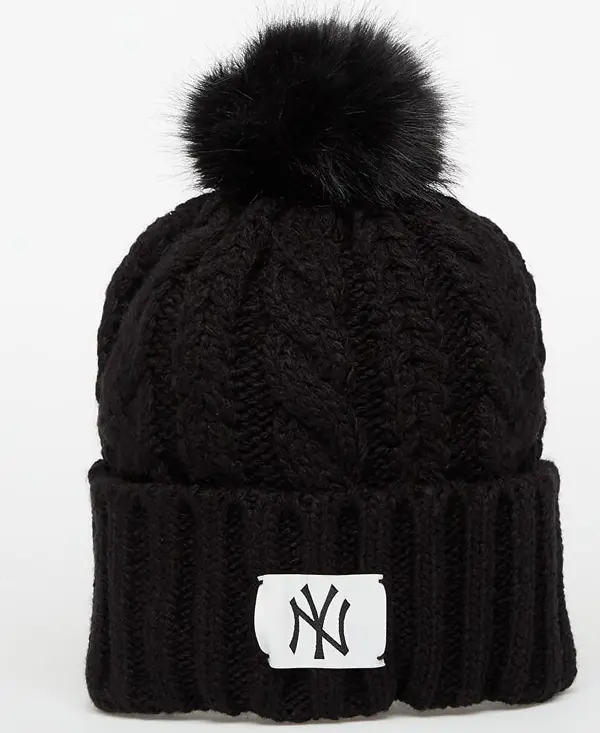 New Era Kapa New Era Knit Medium Wmns MLB Cable Wide Beanie New York Yankees Black Universal