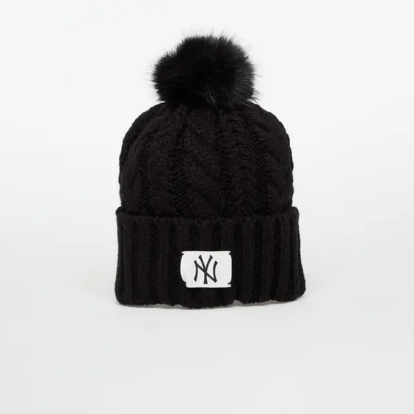 New Era Kapa New Era Knit Medium Wmns MLB Cable Wide Beanie New York Yankees Black Universal