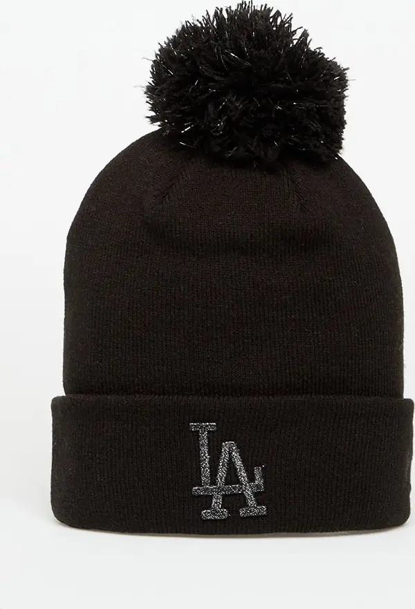 New Era Kapa New Era Knit Medium Wmns MLB Metallic Bobble Beanie Los Angeles Dodgers Black Universal