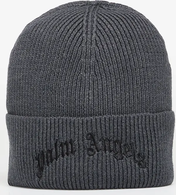 Palm Angels Kapa Palm Angels Curved Logo Beanie Anthracite/ Black Universal