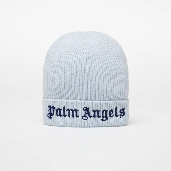 Palm Angels Kids Kapa Palm Angels Kids Logo Knit Beanie Light Blue/ Navy Blue II