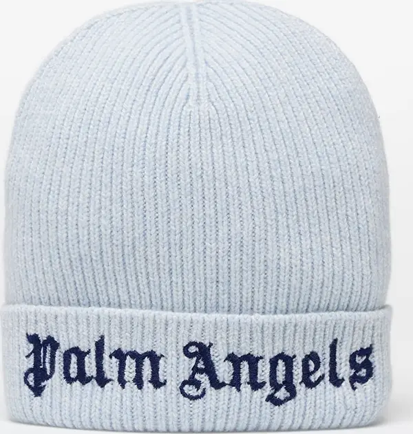 Palm Angels Kids Kapa Palm Angels Kids Logo Knit Beanie Light Blue/ Navy Blue II
