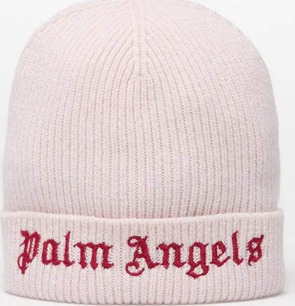 Palm Angels Kids Kapa Palm Angels Kids Logo Knit Beanie Rose Pink/ Brick Red II
