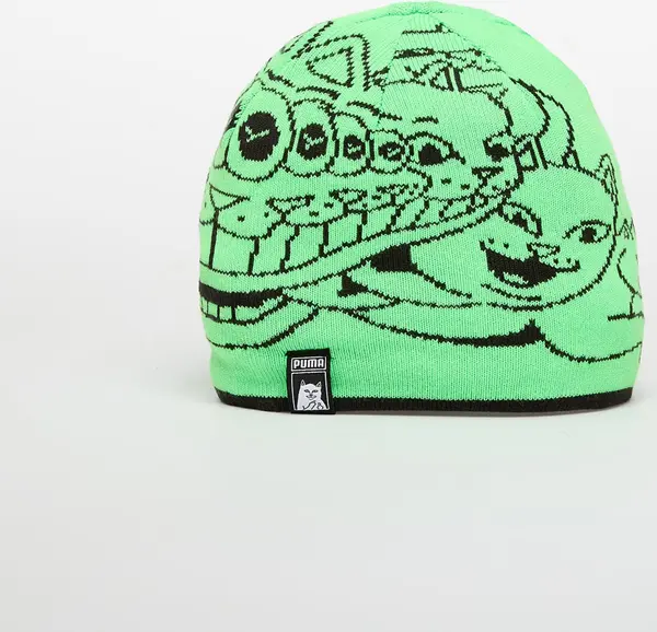 Puma Kapa Puma x RIPNDIP Reversable Skull Beanie Puma Black/ Fluro Green Pes Universal