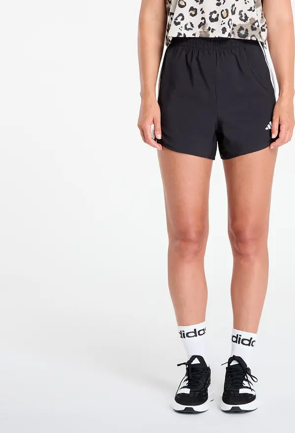 adidas Performance Kratke hlače adidas 3-Stripes High Waisted Shorts Black/ White L