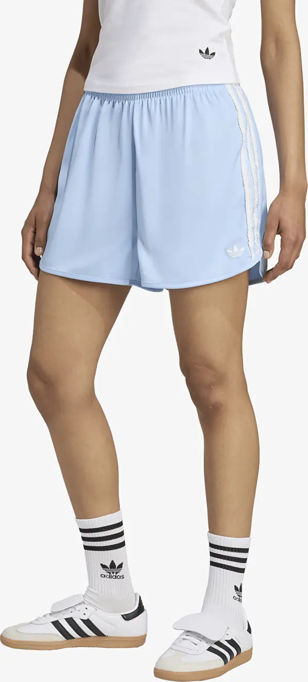 adidas Originals Kratke hlače adidas Originals Satin Shorts Ruffle 3-Stripes Clear Sky/ Grey Three L
