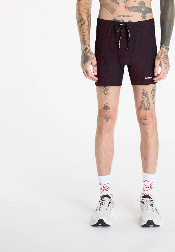 BANDIT Kratke hlače Bandit Striped Cadence™ 7 Pocket Quarter Tights Black/ Fig XL