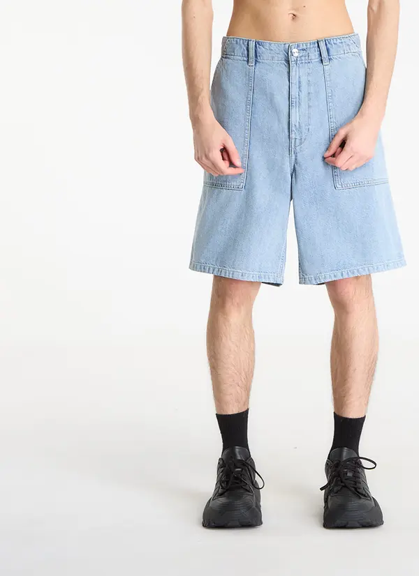 Calvin Klein Kratke hlače Calvin Klein Jeans Linen Denim Utlity Shorts Blue L