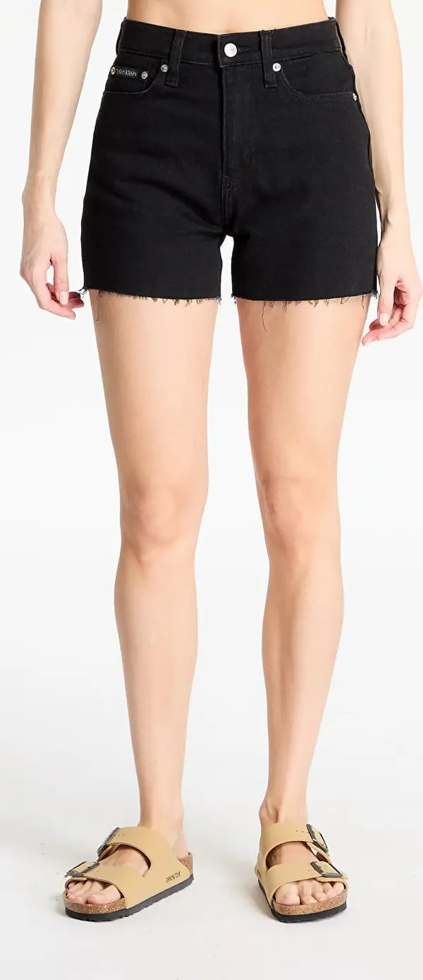 Calvin Klein Kratke hlače Calvin Klein Jeans Mom Short Denim Black 27