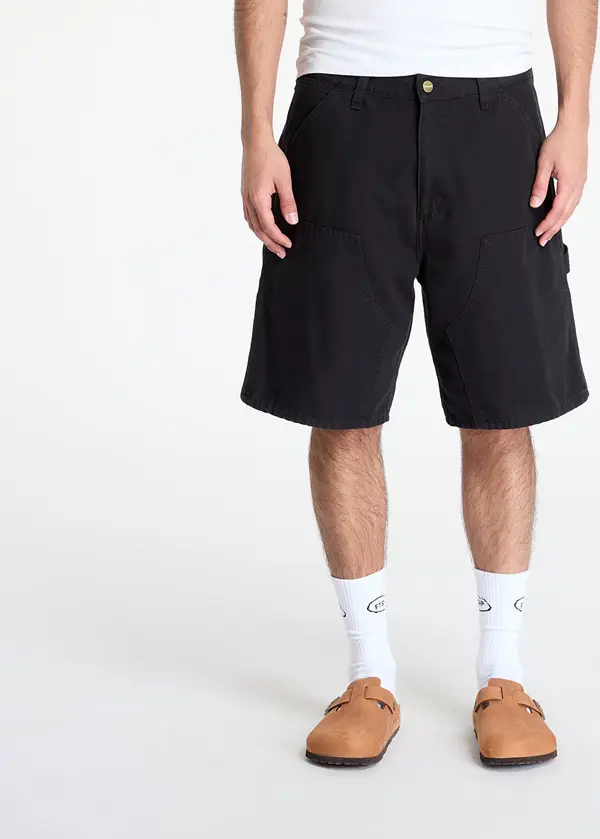Carhartt WIP Kratke hlače Carhartt WIP Double Knee Short Black Stone Washed 30