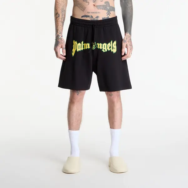 Palm Angels Kratke hlače Palm Angels Outline Logo Sweatshorts Black/ Yellow S