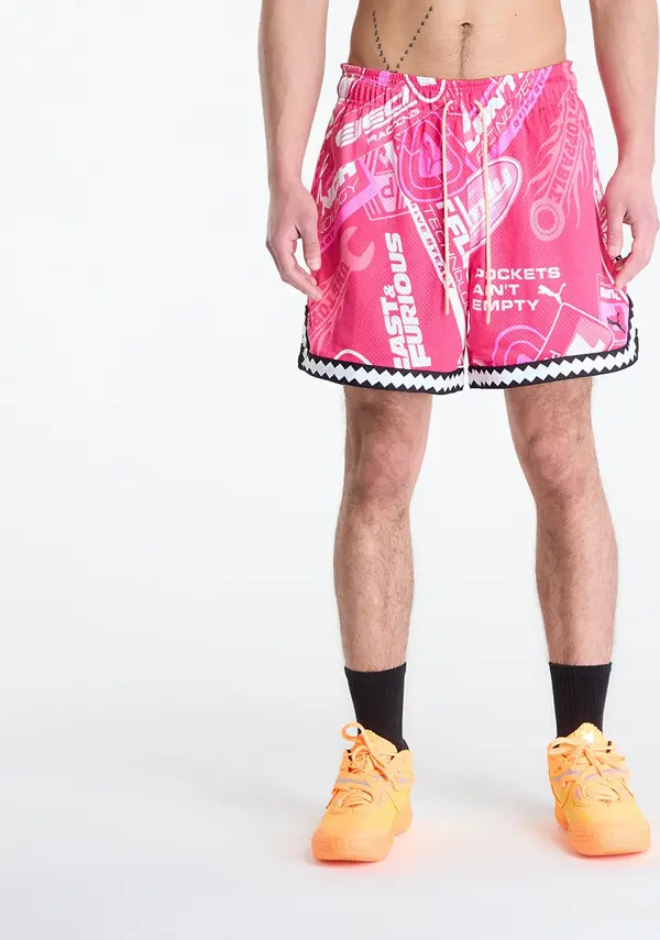 Puma Kratke hlače Puma x Fast & Furious Short Garnet Rose/ Aop L