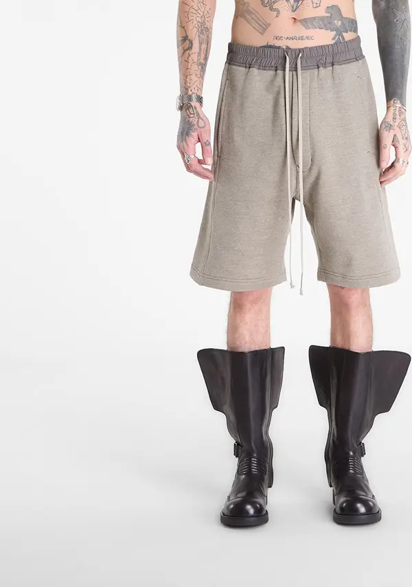 Rick Owens DRKSHDW Kratke hlače Rick Owens DRKSHDW Wide Pusher Shorts Grey Melange XL