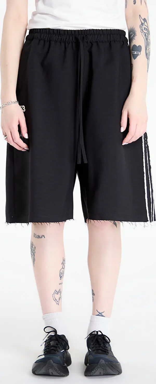 Y-3 Kratke hlače Y-3 Sport Uniform Raw Cut 3 Stripes Shorts Black L
