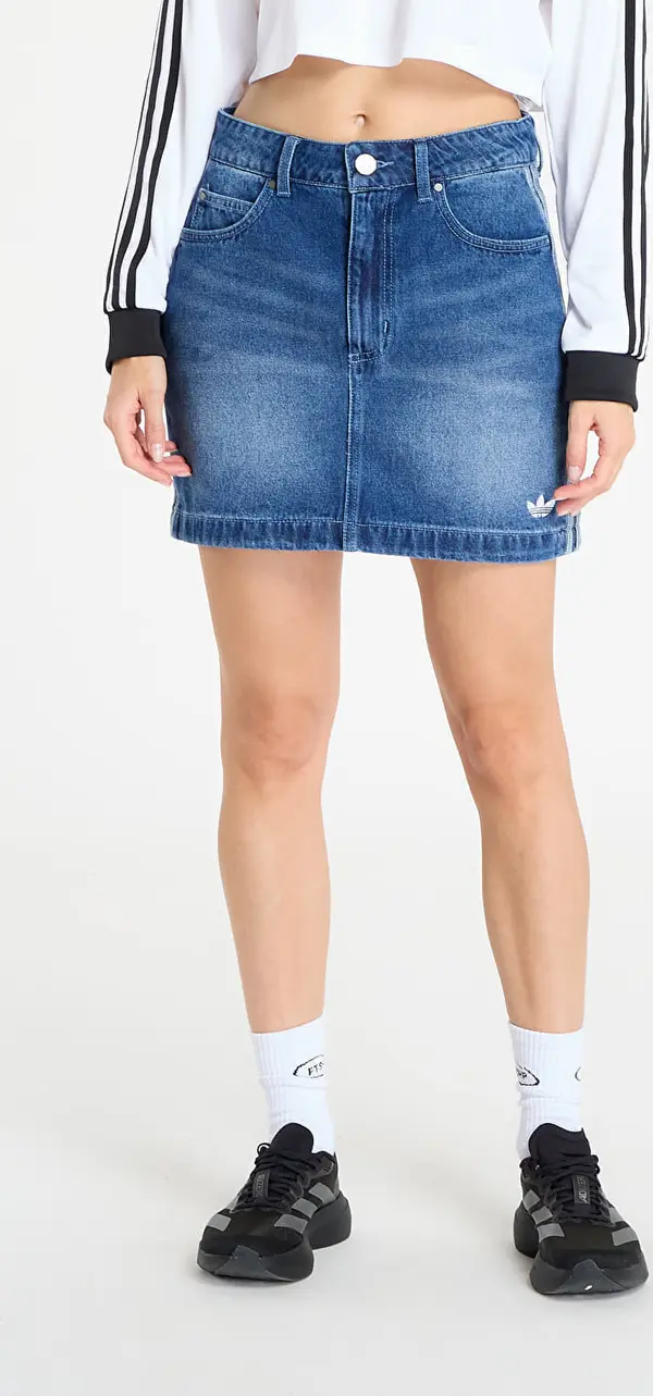 adidas Originals Krilo adidas 3-Stripes Denim Mini Skirt Indigo Denim 34
