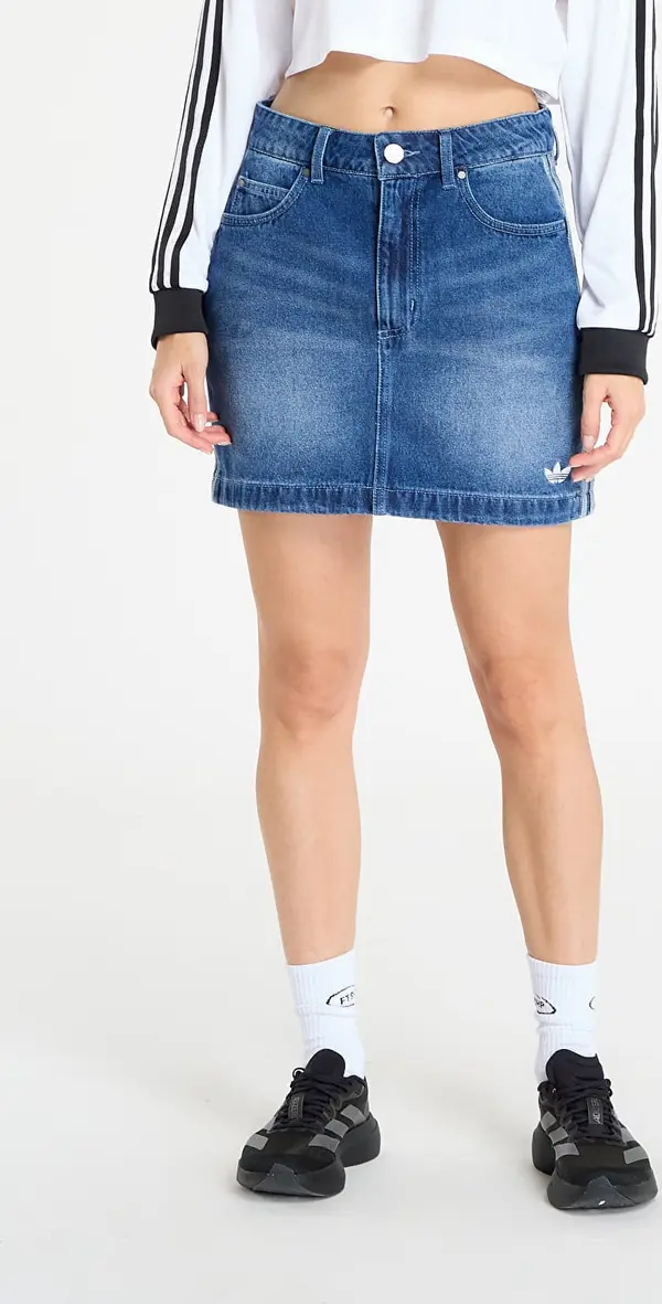 adidas Originals Krilo adidas 3-Stripes Denim Mini Skirt Indigo Denim 36