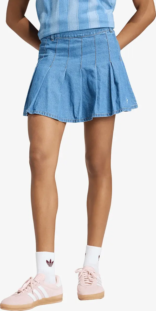 adidas Originals Krilo adidas Denim Pleated Skirt Indigo Denim S/34