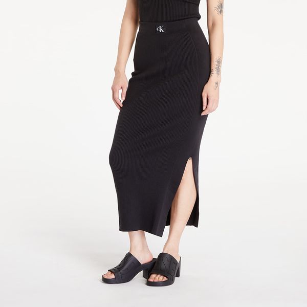 Calvin Klein Krilo Calvin Klein Jeans Soft Ribbed Lyocell Maxi Skirt Black L